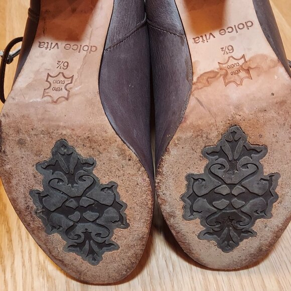 Dolce Vita Gray Leather Ankle Boots with 3 inch Heel Women's Size 6.5 - Picture 9 of 9